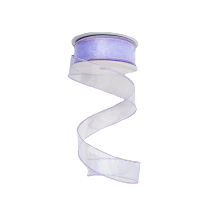 1.5" x 25yd Lavender Wired Edge Sheer Ribbon