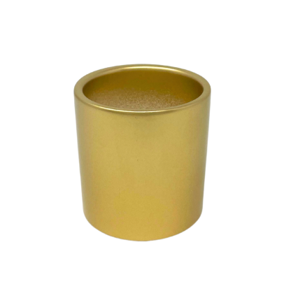 3" Gold Cylinder Flower Pot