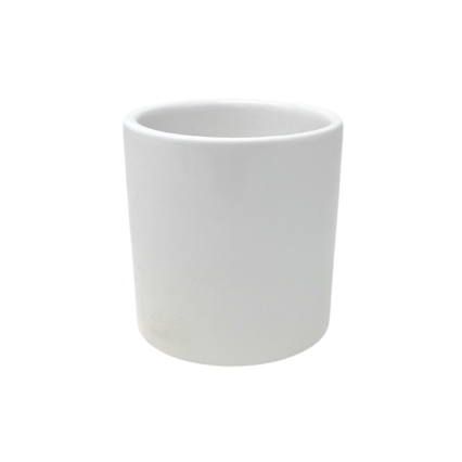 3" White Cylinder Flower Pot