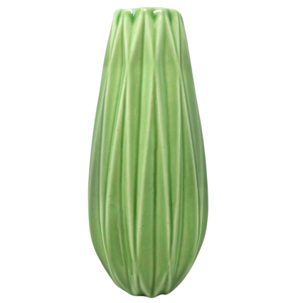9" Green Ceramic Vase