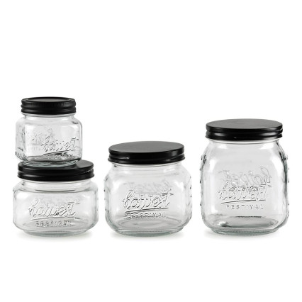 Simply Everyday 4 Piece Harvest Festival Glass Canister Set