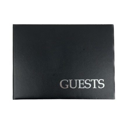 Guest Book- Black with Silver Lettering