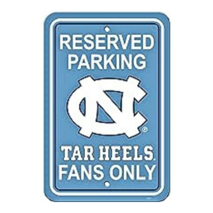 UNC Tarheels Parking Sign