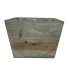 5.5" Square Wood Box/Planter - Distressed White Wash