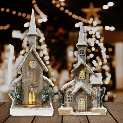 Frosted Churches & Cabins