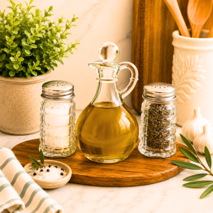Oil, Vinegar, Salt & Pepper Shakers