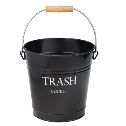 10.75" iDesign Round Metal Pail Trash Can - Black