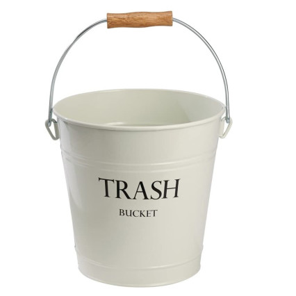 10.75" iDesign Round Metal Pail Trash Can - Ivory