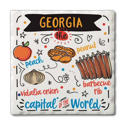 Georgia Foods - Set of 4 Coasters
