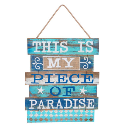 23.25" Piece of Paradise 6-Slat Sign