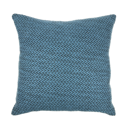 20" Dark Blue With Zig Zag Pattern Indoor Pillow