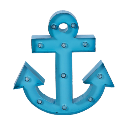 11.5"H Metal Light Up Anchor