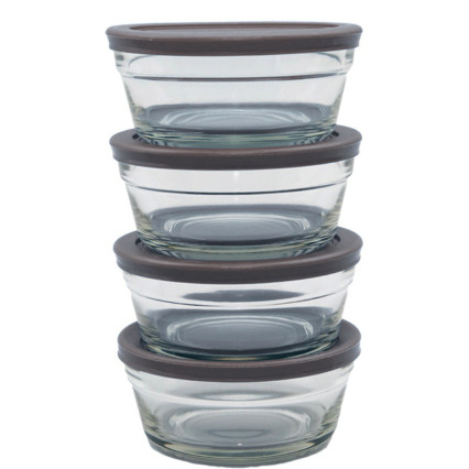 1 Cup Glass Storage Bowls - Set of 4