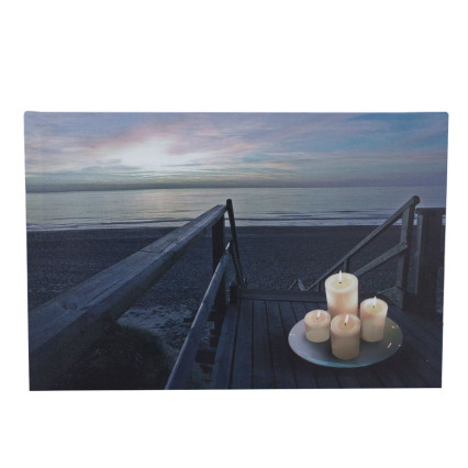 16"H Beach Access Canvas with 4 LED Light