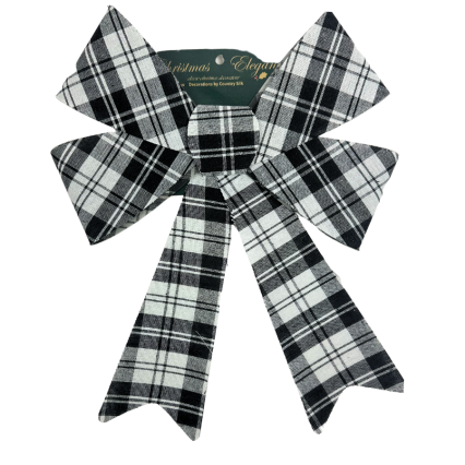 12" Plaid Ribbon Bow