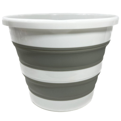 3.96 Gallon Collapsible Plastic Bucket - White/Grey