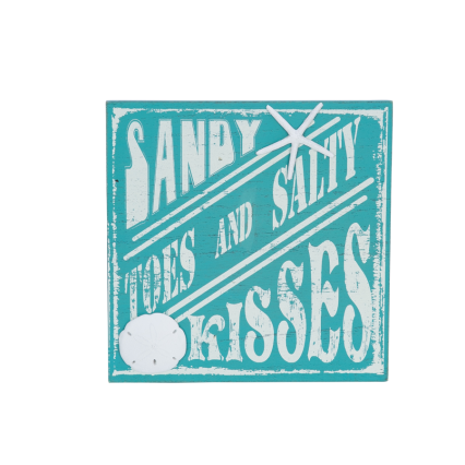 9.5" Square Sandy Toes Salty Kisses Sign