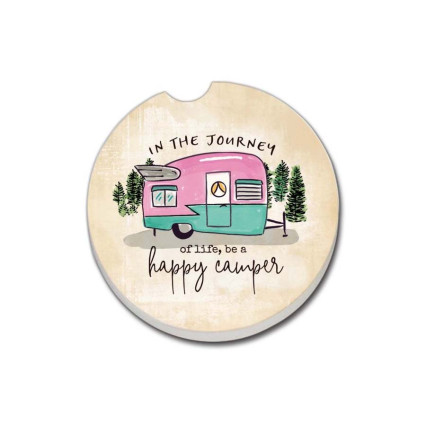Car Coaster-Pink Happy Camper