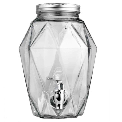 Geo Beverage Glass Dispenser - 1 Gallon