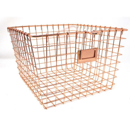 Copper Metal Locker Storage Basket