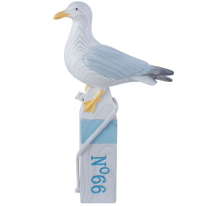 11" Large Seagull on Buoy Figurine