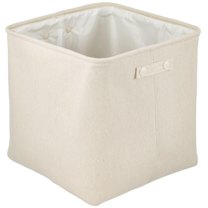 Cream Cotton Storage Bin w/ Handles