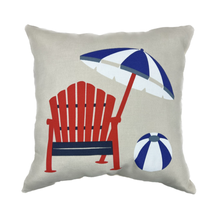 17" Adirondack W/ Umbrella Outdoor Pillow