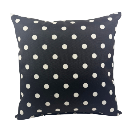 17" Black and White Polka Dot Outdoor Pillow