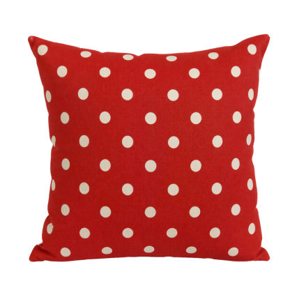 17" Red Polka Dot Outdoor Pillow