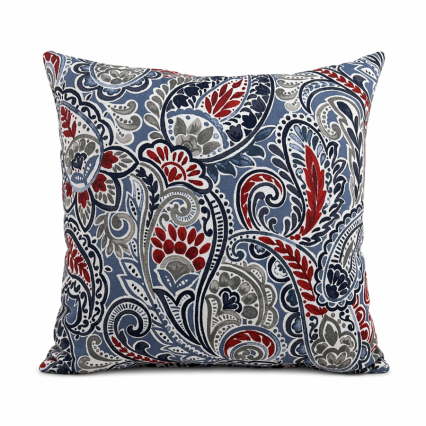 17" Americana Paisley Outdoor Pillow
