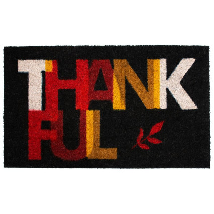 Thankful on Black Doormat