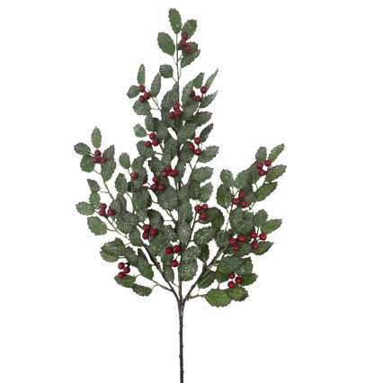 28" Frosted Holly Spray