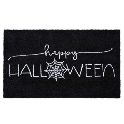 Happy Halloween on Black Coir Doormat