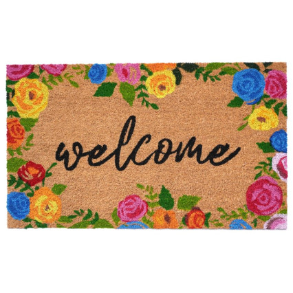 Welcome Floral Border Doomat