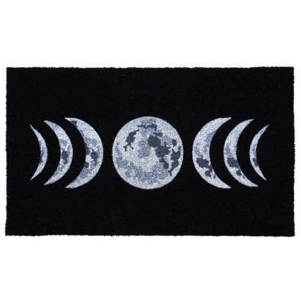 Spooky Moon on Black Doormat
