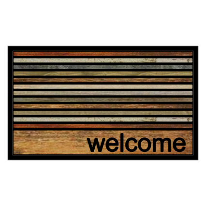 18"x30" Rubber Doormat- Welcome Stripes