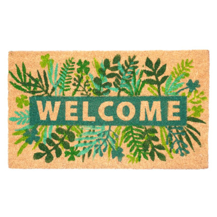 Floral with Shamrocks Welcome Doormat