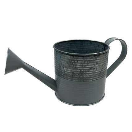 5" Watering Can Planter- Gray Stripe