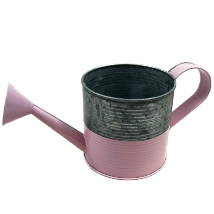 5" Watering Can Planter- Pink Stripe