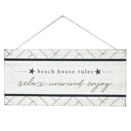 Beach House Rules Sign
