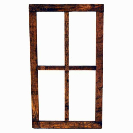 22"H Wood 4-Panel Window Frame
