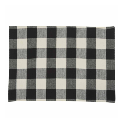 Wicklow Check Placemat-Black & Cream