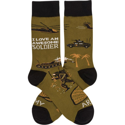 I Love An Awesome Soldier Socks