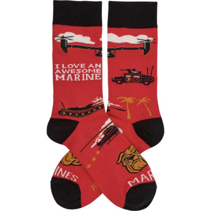 I Love An Awesome Marine Socks