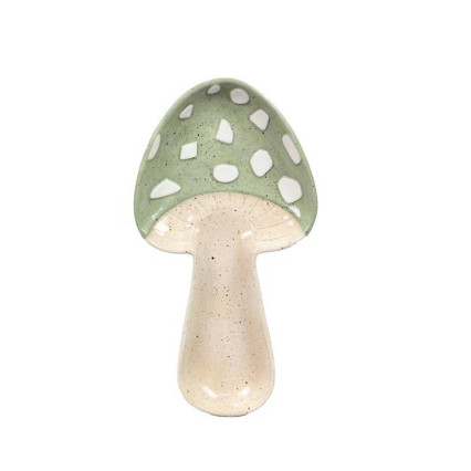 Ceramic Mushroom Shaped Spoon Rest - Green