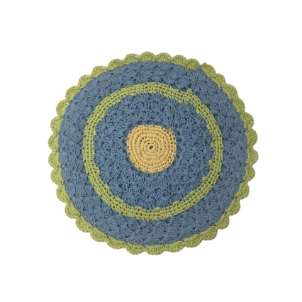 Floral Round Crochet Accent Mat