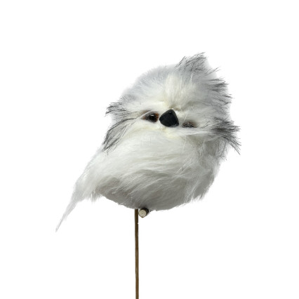 13.5" Owl on Pick - White
