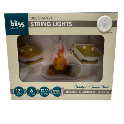 Indoor/Outdoor Campfire & Smores Theme Party Lights