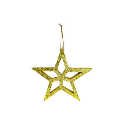 12" Golden Sequins Star Ornament