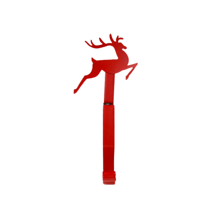 12" Metal Stocking Holder- Red Reindeer